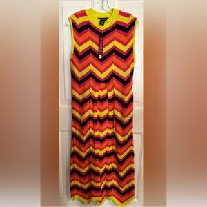 Chevron Pattern Sleeveless Maxi Dress